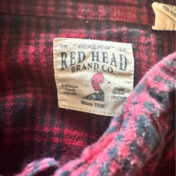 Red Head  Brand Co men's size XXL red and black flannel, pit to pit 26" - Picture 5 of 6